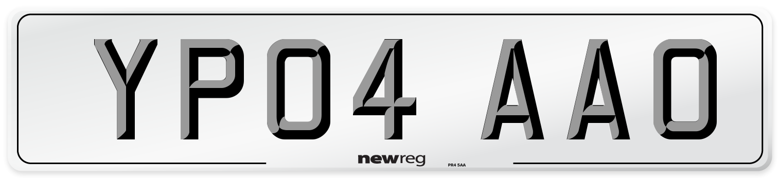 YP04 AAO Number Plate from New Reg